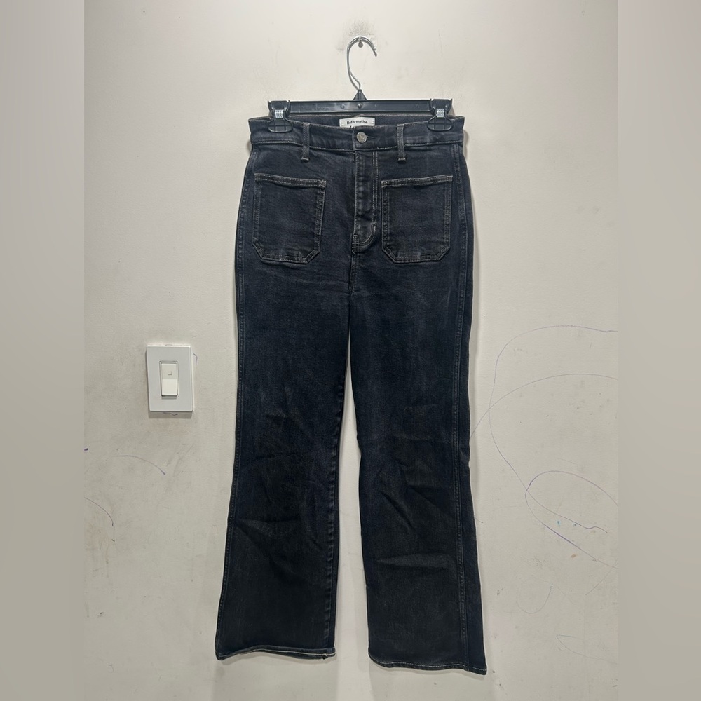 Reformation Jeans Alyssa Patch Pocket High Rise Wide Leg 27